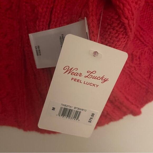 Lucky Brand Red Cable Knit Sweater Vest NWT Festive Holiday Christmas Size M - Picture 5 of 8